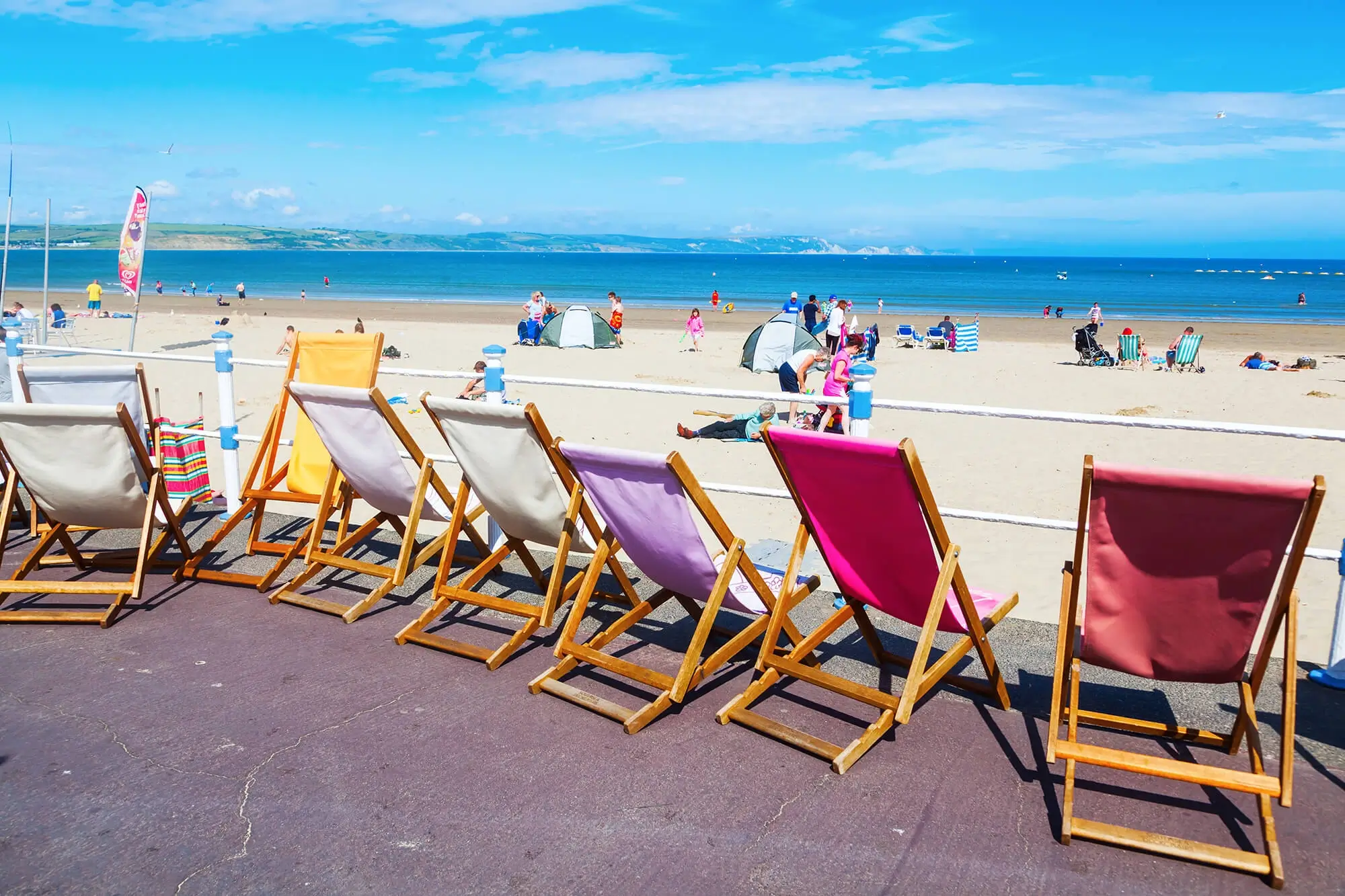 deck chairs on weymouth beach